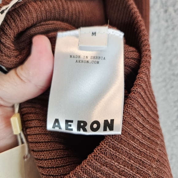Aeron Womens Egon Brown/Rust Ribbed Knit Flare Pants Sz M Casual Comfort Cozy - Picture 12 of 13